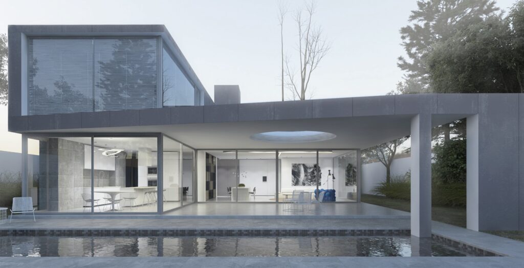 arquitectos en Carretera a El Salvador residencia K-8 sala doble altura Estudio ed